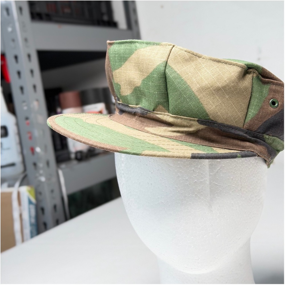 USMC Military Issue Woodland Camo 8 Point Utility‎ Cap Ripstop Hat XL 7 3/4